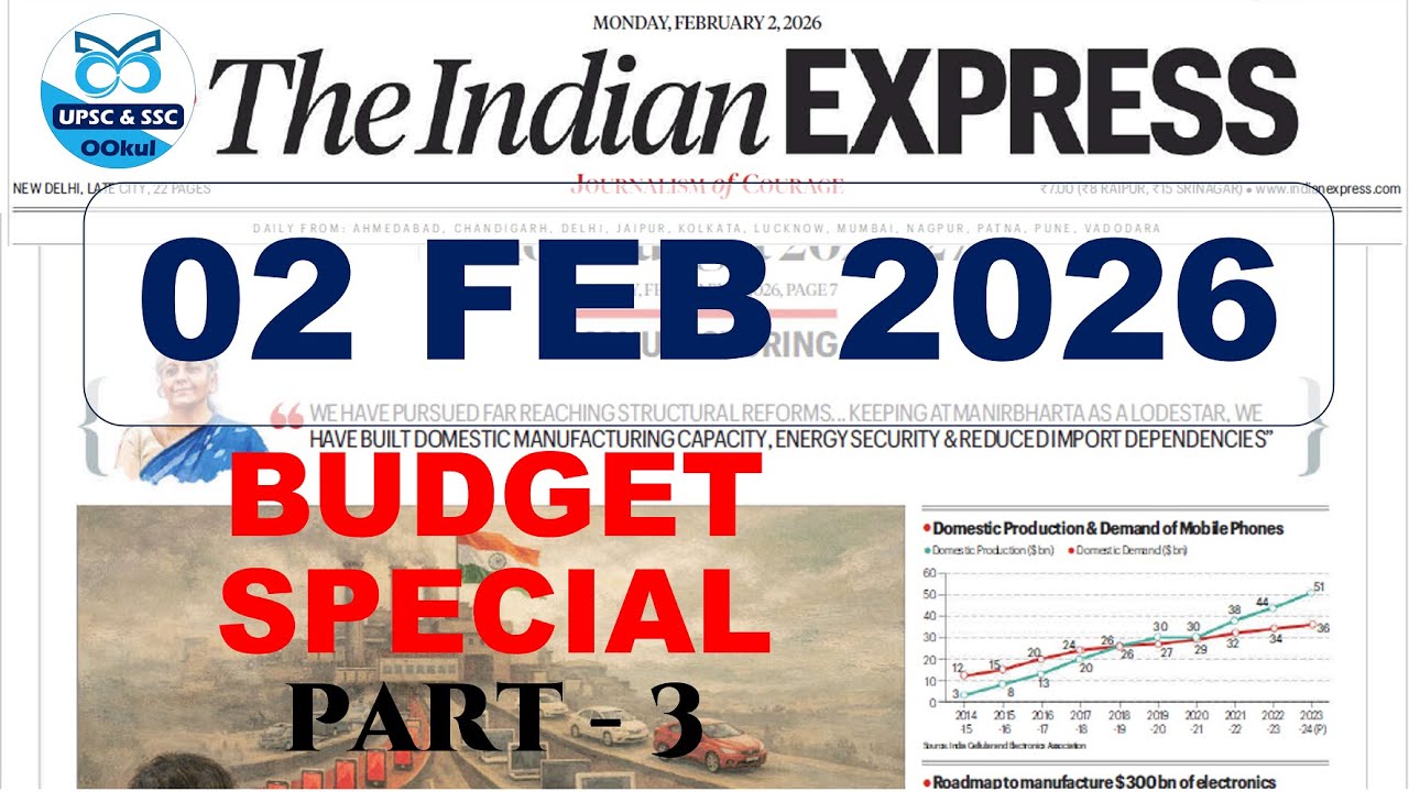 Indian Express News Analysis | Budget Special (3) | 02 February 2026 #currentaffairs #newsanalysis
