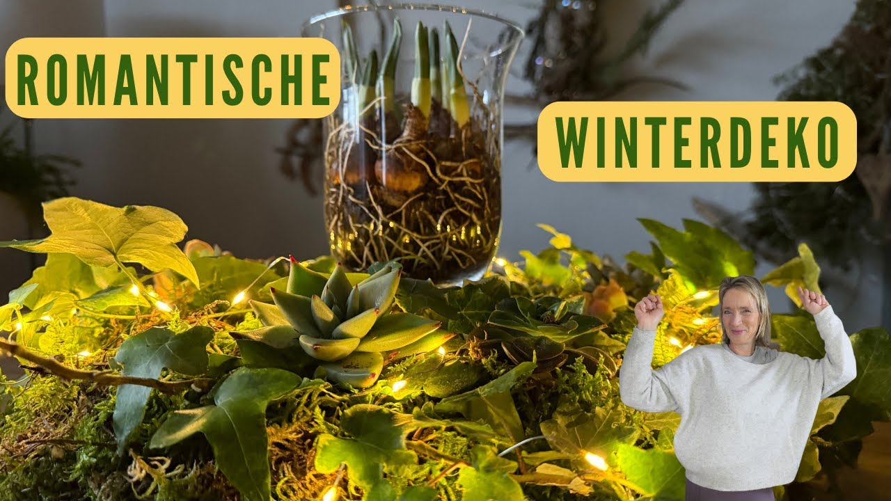 DIY Winterdeko mit Sukkulenten & Efeu 💚 DIY Kranz mit gefüllter Blütenpracht