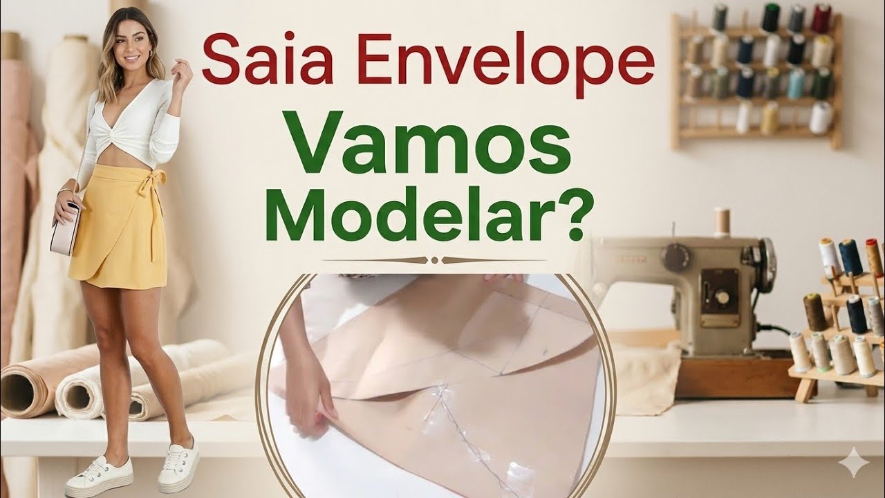 ✅️DIY Como fazer Saia Envelope_Costura fácil passo a passo para iniciantes Gisleide Novelo