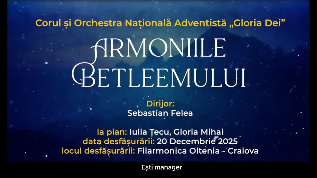 “Armoniile Betleemului” - Concert Vocal-Simfonic de Muzică Sacră | Corul și Orchestra Gloria Dei