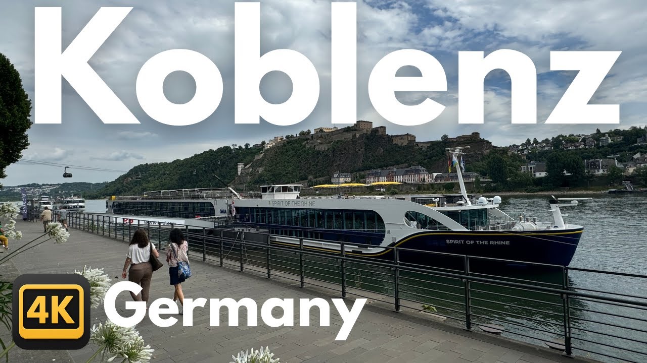 Spring Walk in Germany, Koblenz, Walking around Koblenz, Europe, Virtual Tour
