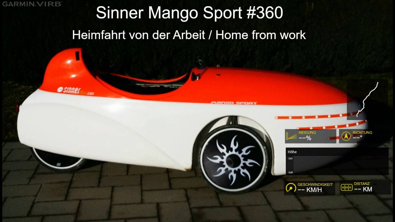 Velomobil Heimfahrt nach der Arbeit   Home from work