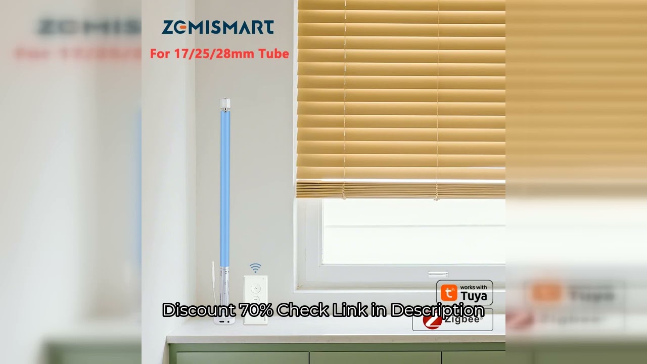 For 17 25 28mm Tube Tuya Zigbee Roller Shade Motor Built in 800mAh Battery 16-Channel Remote Work wi