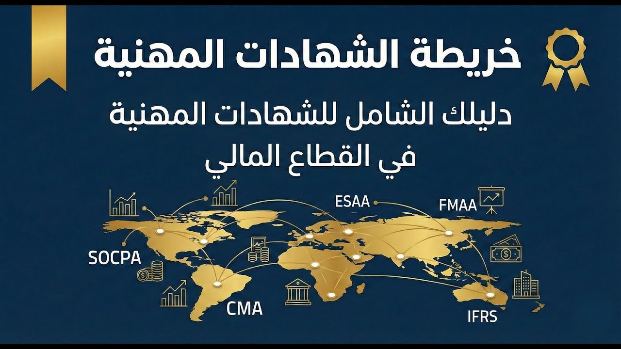 خريطة الشهادات المهنية في القطاع المالي -CMA- FMVA- FMAA- ESAA-SOCPA-ACPA-IFRS