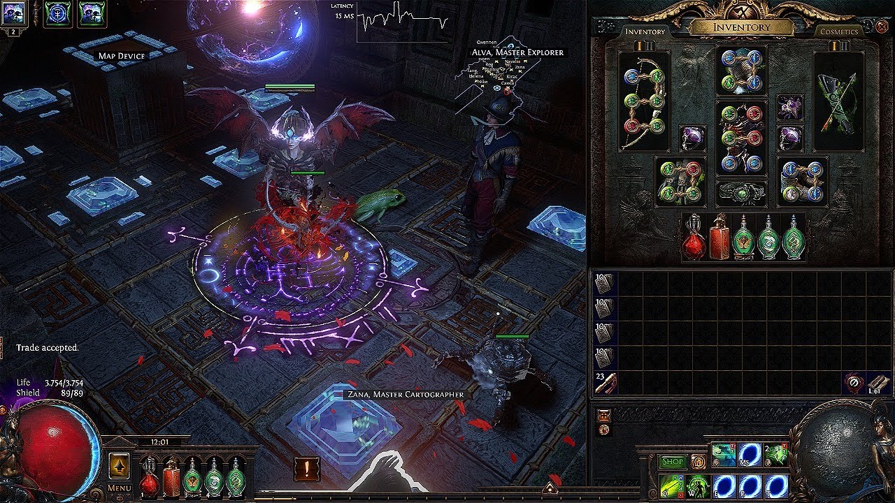 3.15 Death's Aura/Caustic Arrow Occultist map clear test