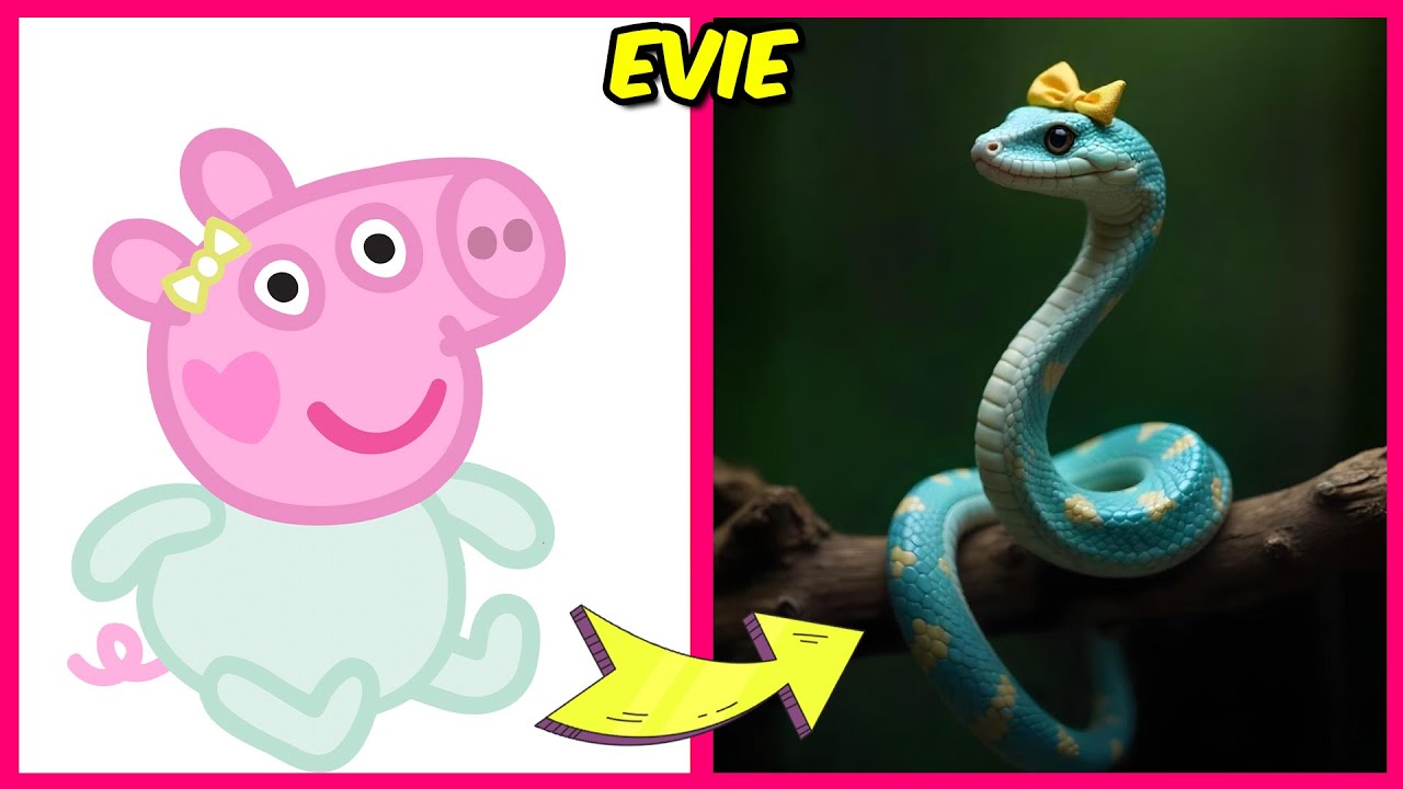 Peppa Pig 🐽 Characters As Snakes 🐍 + Their Favorite Snacks, Drinks And Many More! | Evie Pig