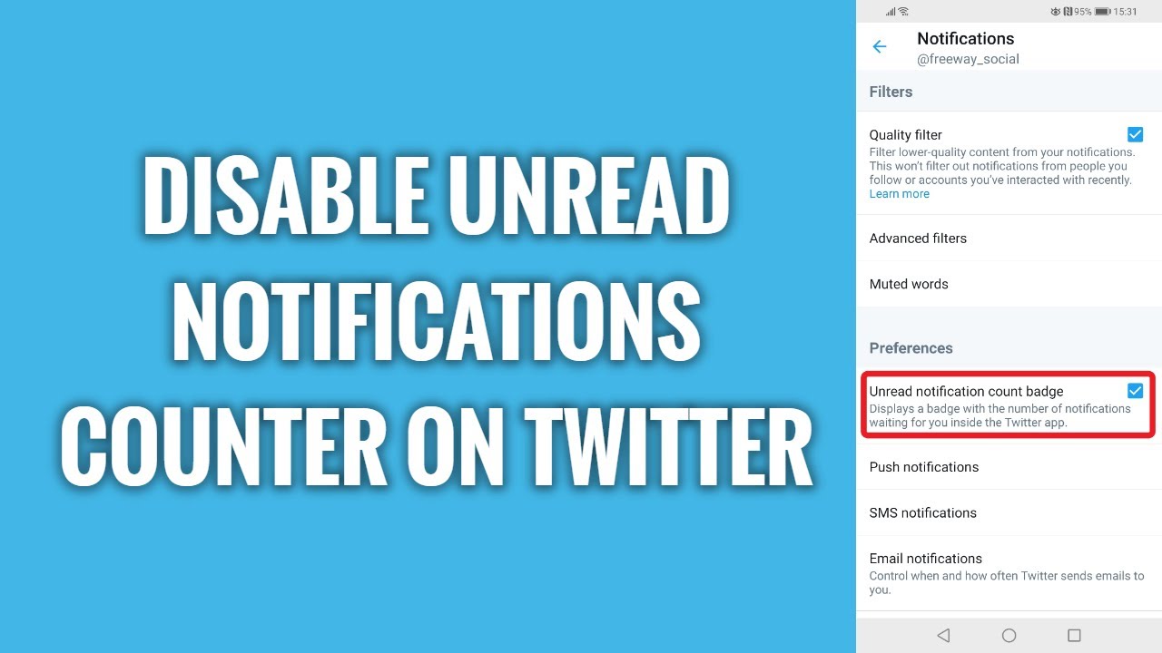 How To Disable Unread Notifications Counter On Twitter Mobile