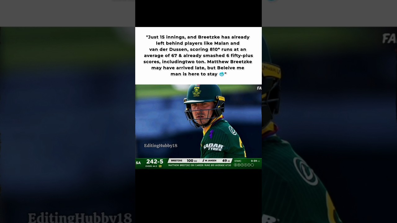 Take A Bow Matthew Breetzke 🥶🔥 #matthewbreetzke #ausvssa