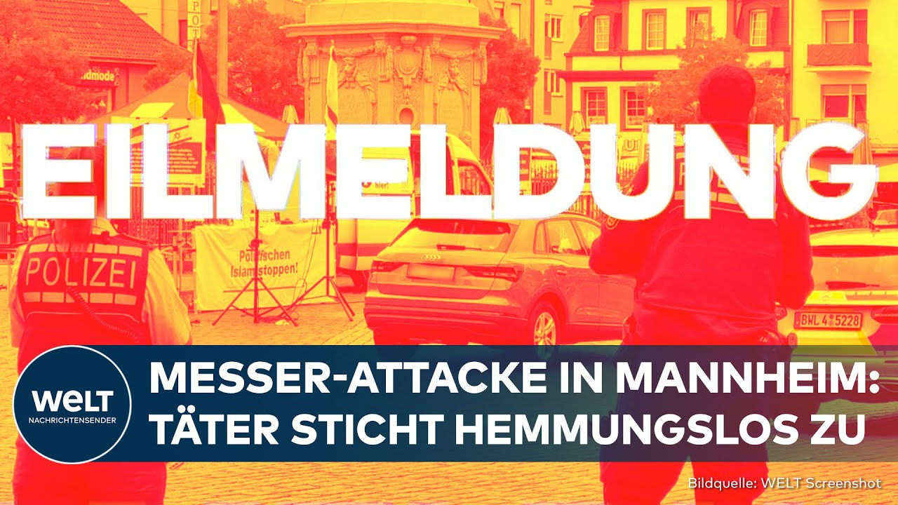 MESSERANGRIFF IN MANNHEIM: Extremist sticht auf Islam-Kritiker ein - Polizei schießt Täter nieder