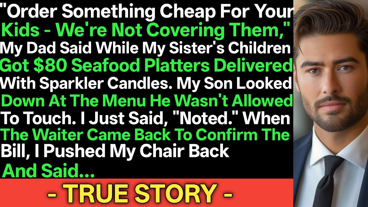 At Sunday Lunch, My Dad Said “Order Something Cheap for Your Kids” — By Evening, I Understood Why