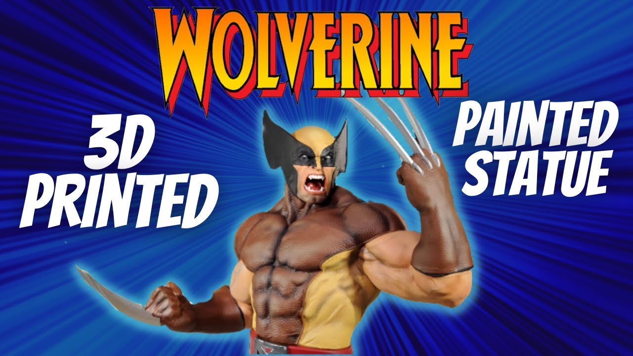 WOLVERINE 3D Printed and Painted HUGE Custom Statue/ X-Men