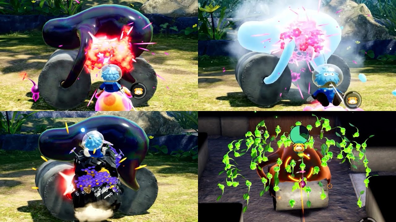 【無犠牲】各ピクミン 99匹＋紫ピクミン1匹 VS アメボウズ(100 Pikmin VS Waterwraith)【 ピクミン4 ボス戦 】