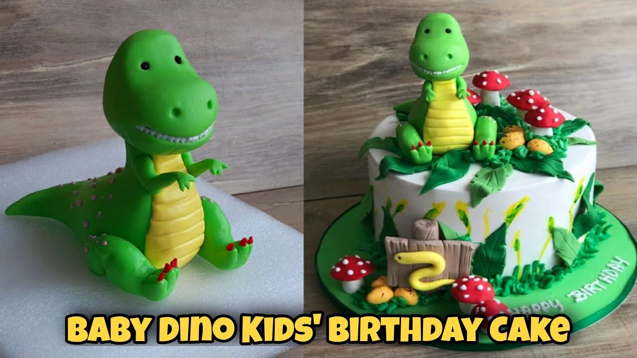 Very Easy Dinosaur Birthday Cake Tutorial for Beginners