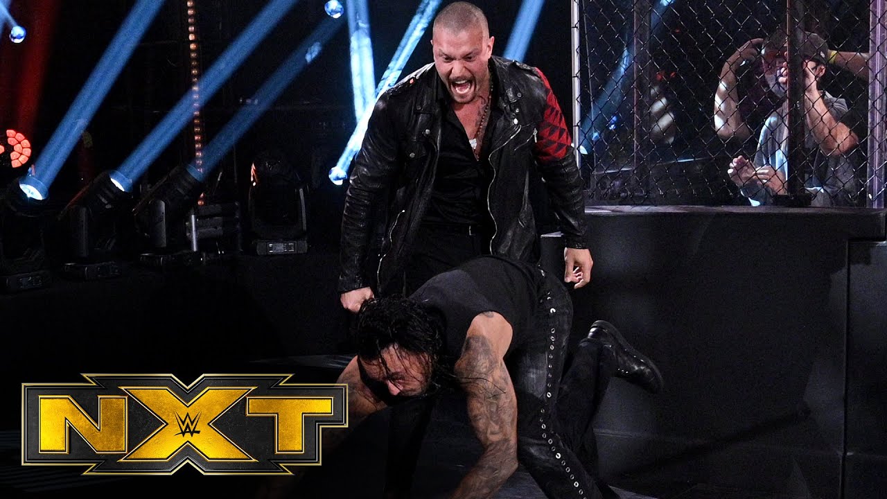 Каррион Кросс атакует Дэмиана Приста после победного круга «TakeOver» Уэя: WWE NXT, 9 декабря 202...