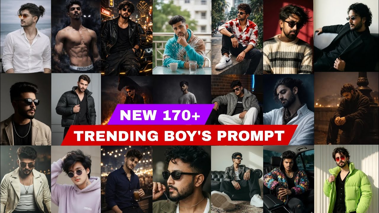 New Gemini Ai Prompts for Boys Photo Editing| Top 170 Boys Ai Prompts Gemini | Trending Boy's Prompt
