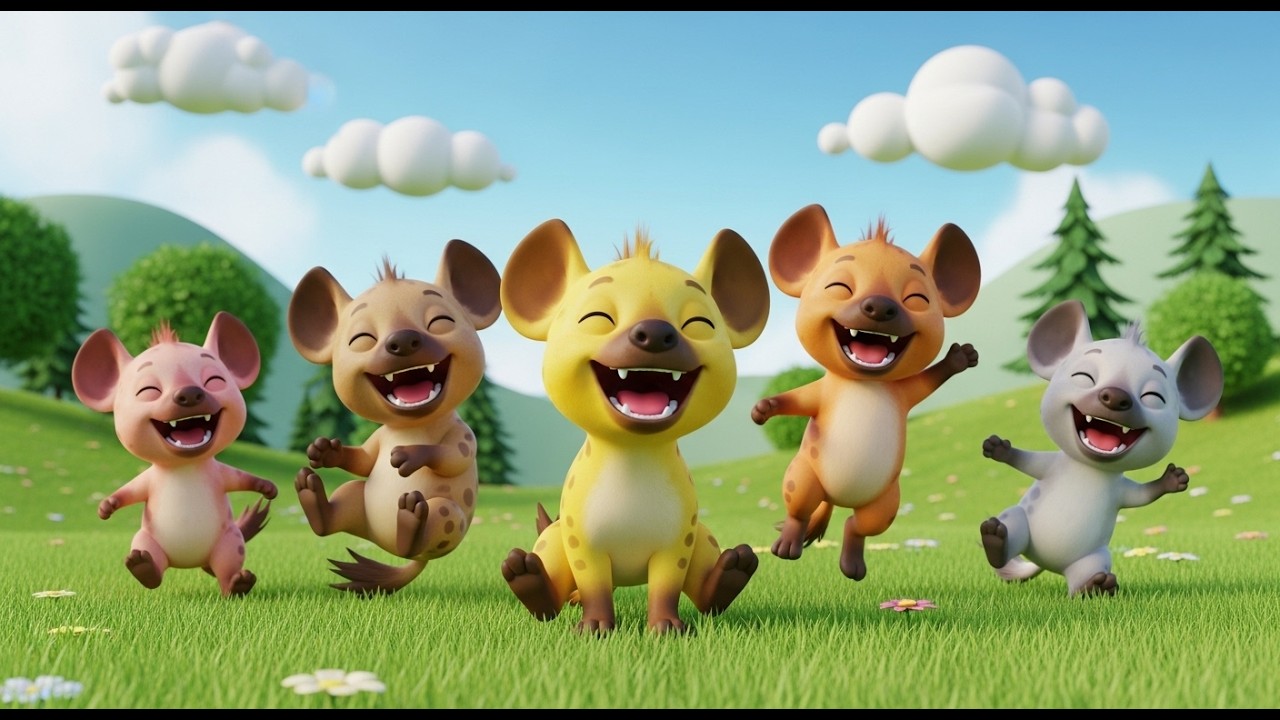 Five Little Hyenas Laugh Laugh Laugh | Funny Animal Songs & Nursery Rhymes