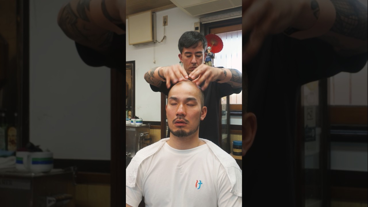 Tingly ASMR Head Massage to World Massage Champion at Yamaguchi Barbershop 😵💫 #asmr