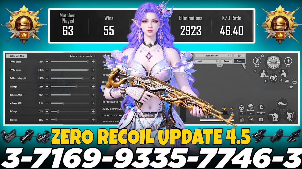 NEW UPDATE 4.5 CODE 🔥 PUBG MOBILE/BGMI SENSITIVITY SETTINGS 2026 | BEST SCOPE SENSITIVITY SETTINGS✅
