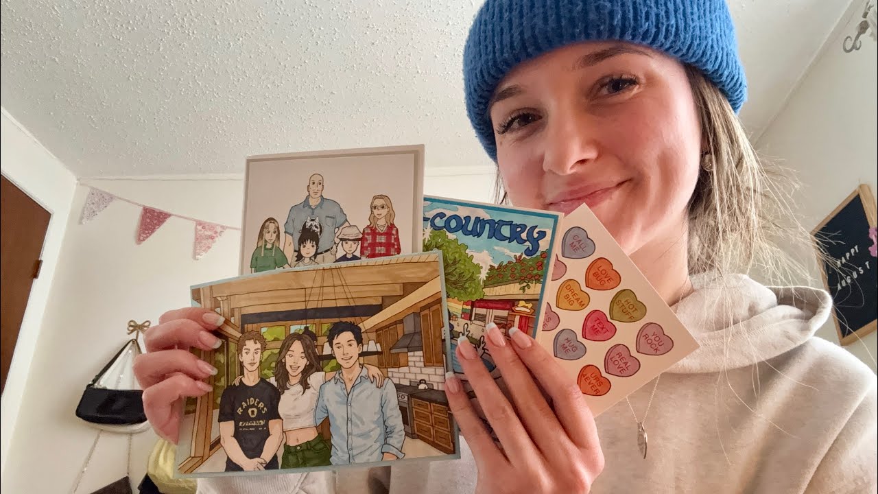 ASMR | tapping on my handmade greeting cards 💌 (whispers, tapping, scratching)