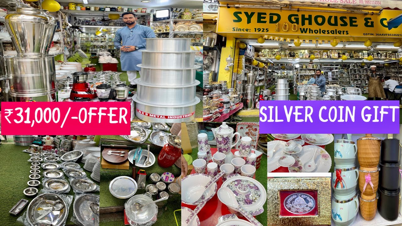 Hyderabad crockeryshop😱Shaadikaset ₹31,000/-100years anniversary gift 1Tola silvercoin,#viralvideo🔥🔥