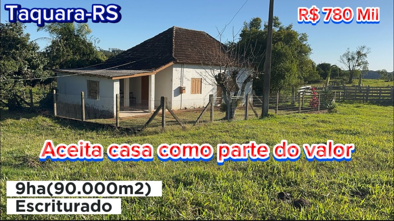 Chácara 9ha (90.000m2) escriturado e plana