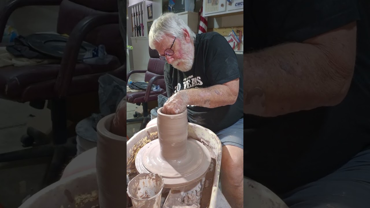 Throwing an egg form that will be enhanced with a floral motif and hidden lid.  
