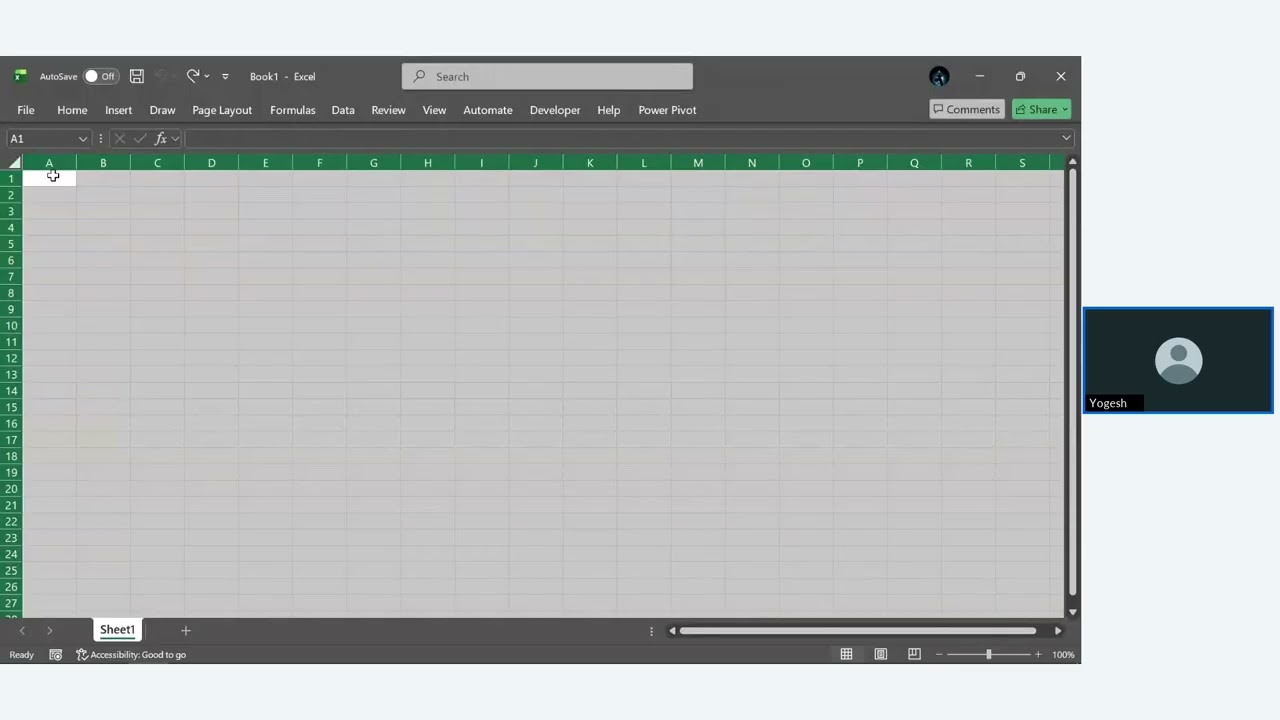 Data Analytics Course 3 PM Batch Excel Training : Session 1