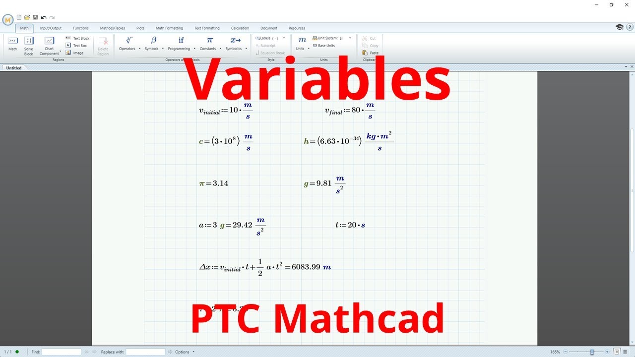 PTC Mathcad Prime Tutorial - Variables (Russian Subtitles)