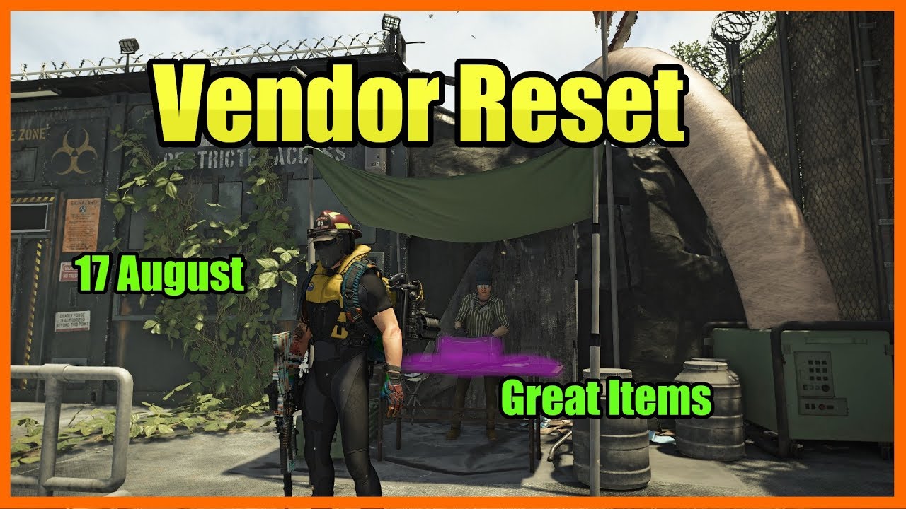 The Division 2 | Weekly Vendor Reset | 17 August | Great Items