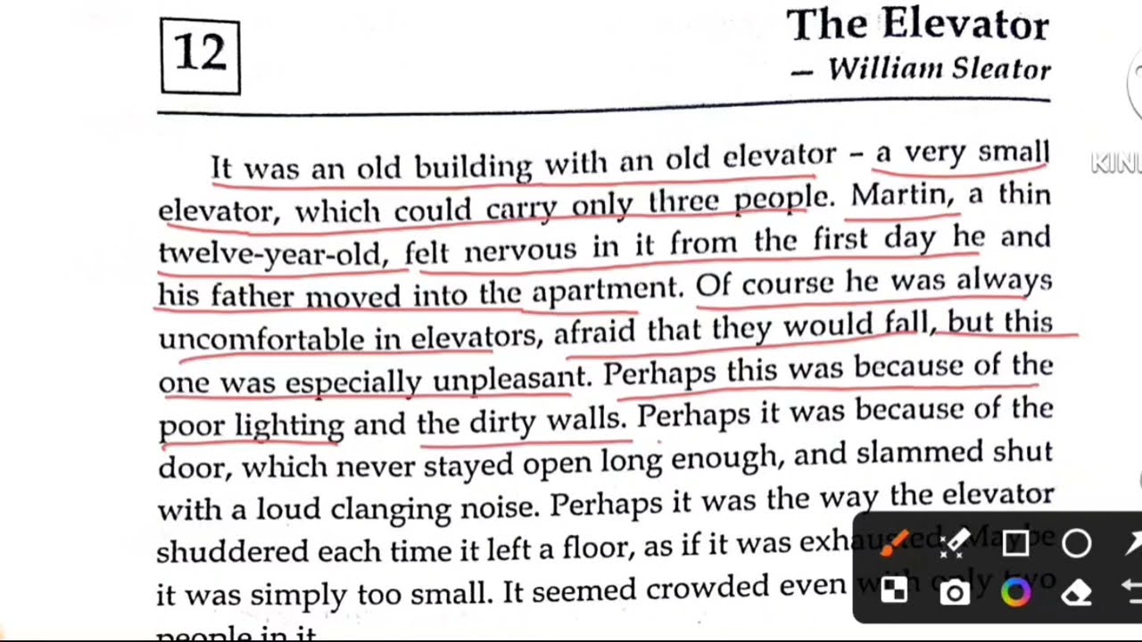 The Elevator Story By William Sleator Explained In Hindi Of Treasure Chest Class 9 And Class 10