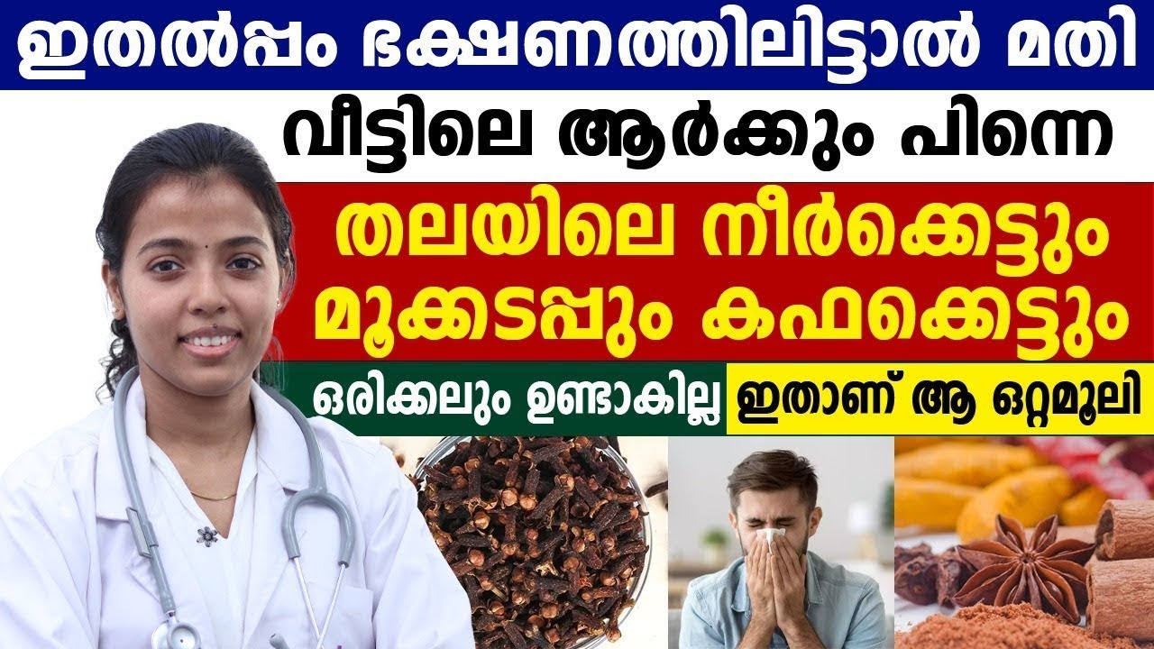 തലയിലെ നീർക്കെട്ടും മൂക്കടപ്പും കഫക്കെട്ടും ഒരിക്കലും ഉണ്ടാവില്ല വീട്ടിൽ തന്നെ ഒറ്റമൂലി