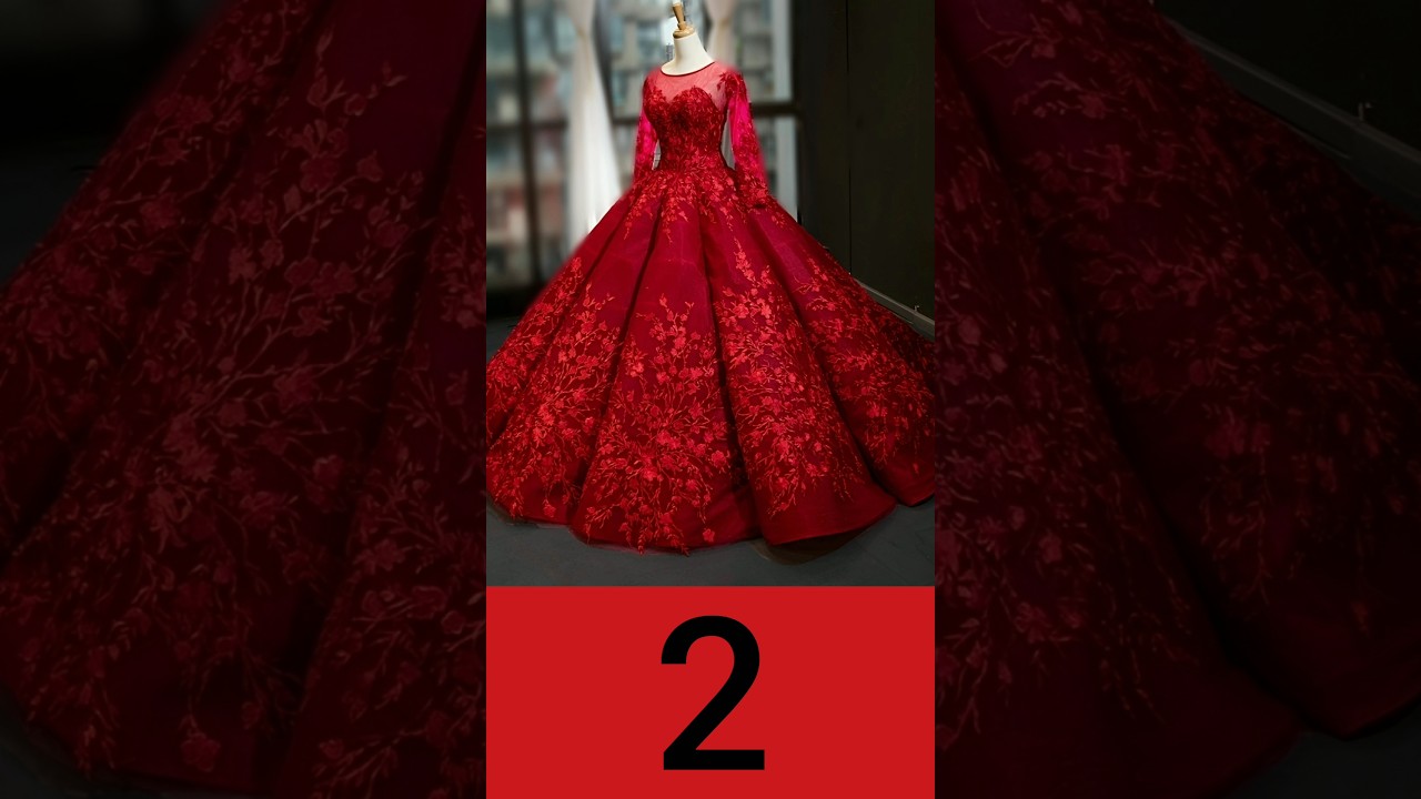 || Dark Red Ball Gown Tulle Appliques Long Sleeve Luxury Prom Dress 2024 || 
