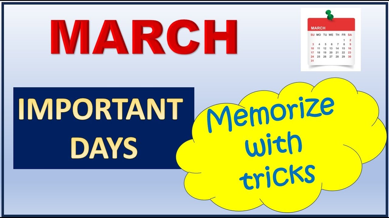 March Important Days Trick || Memorize March important days - STORY | MCQ March Days