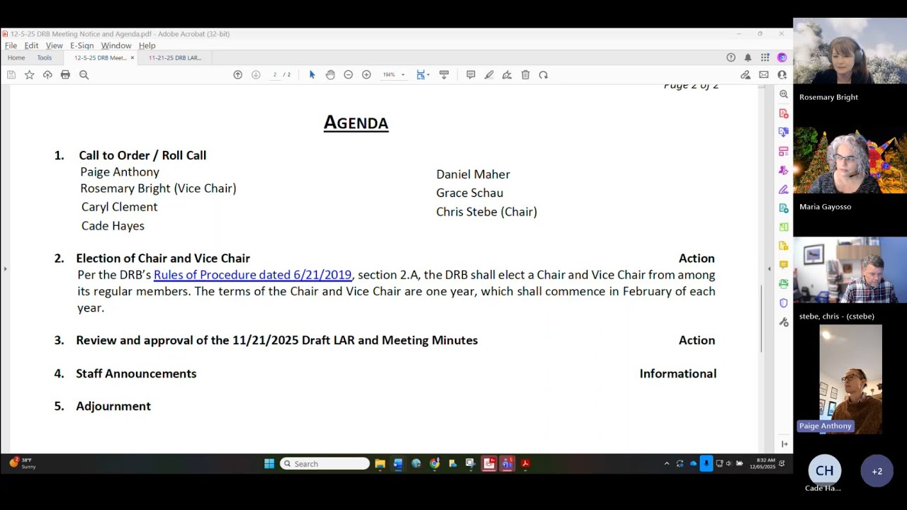 Design Review Board (DRB) Meeting - December 5, 2025