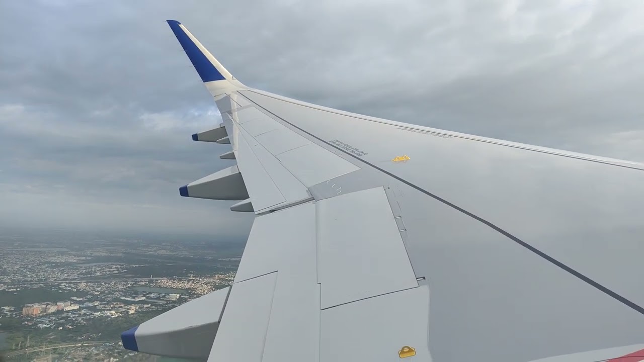 Indigo A321 taking off from Chennai airport