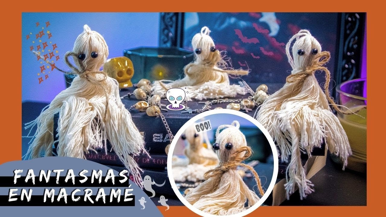 MACRAME PARA HALLOWEEN🎃 | FANTASMAS EN MACRAMÉ👻 | DECORACIÓN FÁCIL PASO A PASO | DIY GHOSTS
