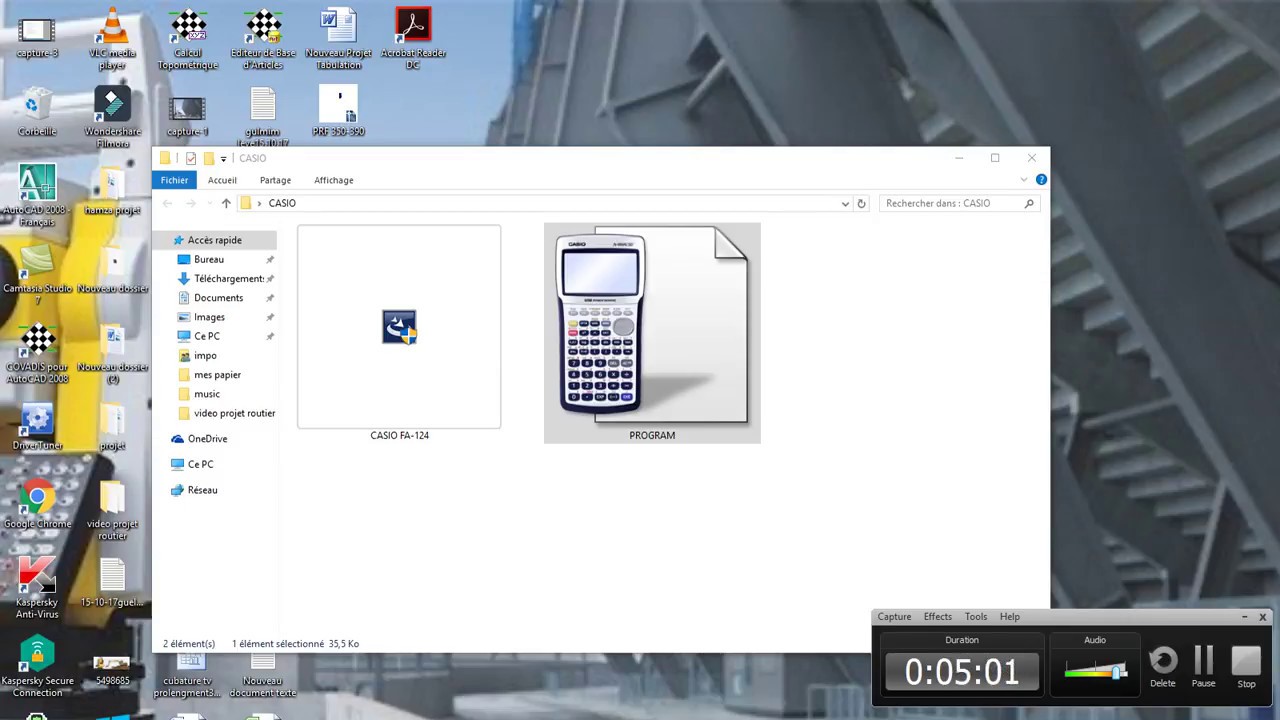 Programme topo sur casio (importer)