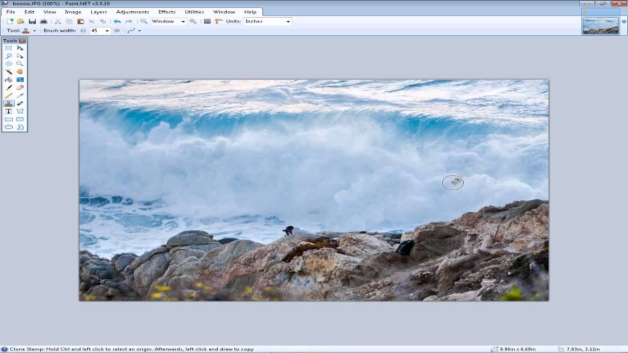 How to use clone stamp tool in Paint Net