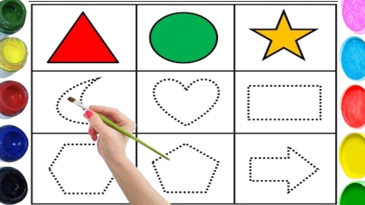 SShapes drawing for kids, Learn 2d shapes, colors for toddlers | Preschool Learning, Education video