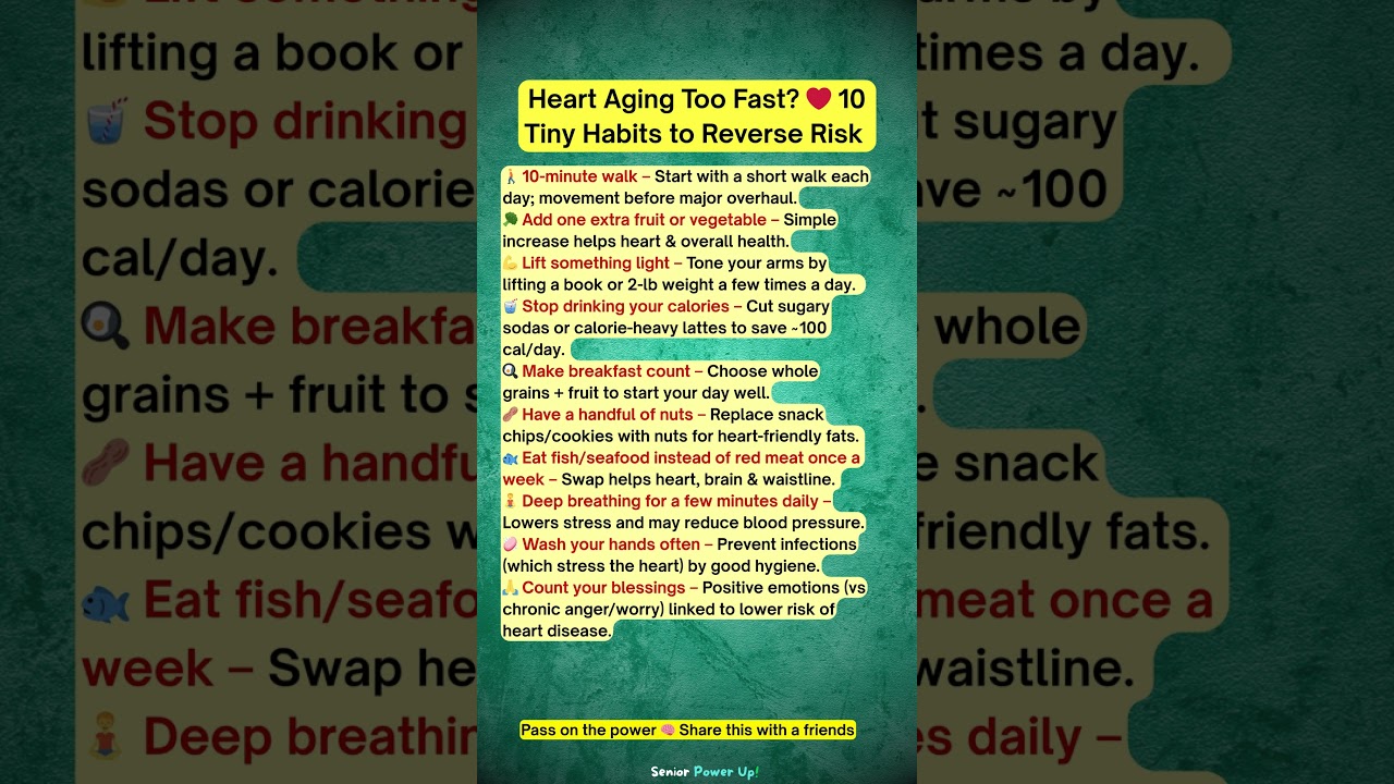 Is My Heart Aging Too Fast? ❤️ 10 Tiny Habits to Reverse Risk TODAY