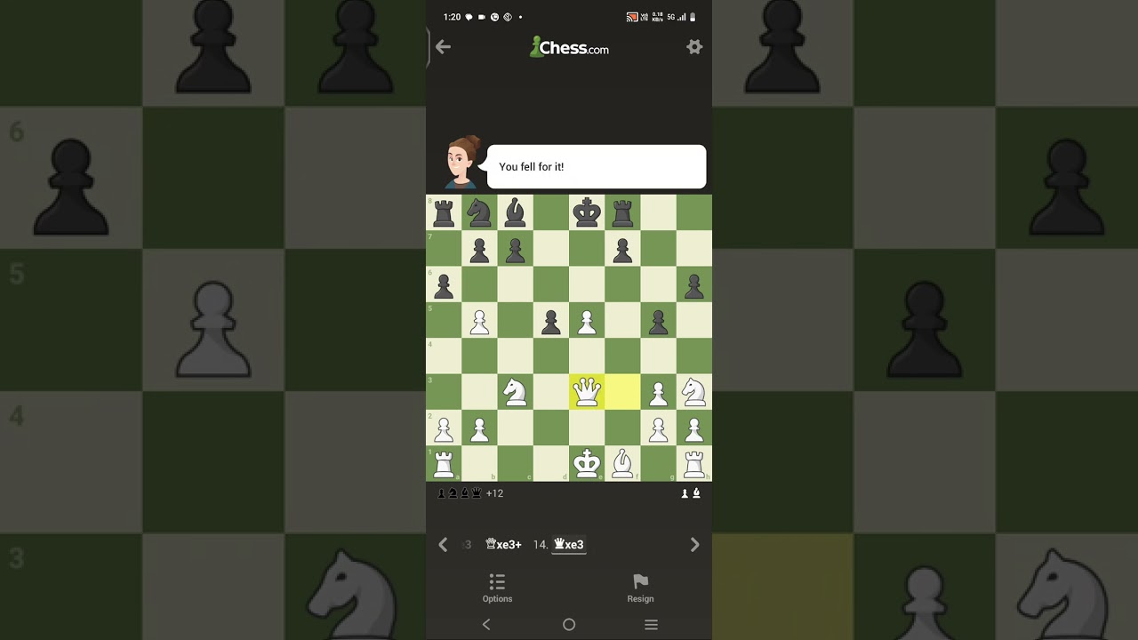 Defeating 400 elo bot on chess.com challenge 
