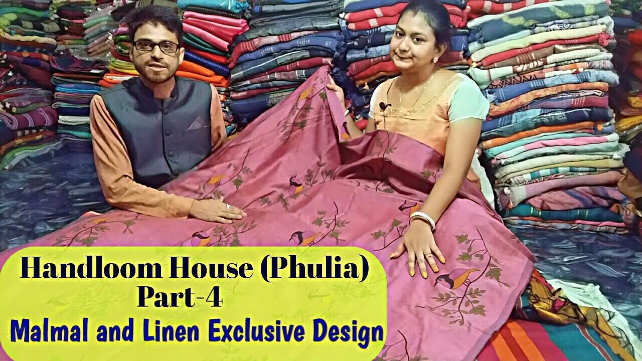 Handloom House Part-4| Malmal and Linen Exclusive Design| Handloom Saree Wholesale Collection[Hindi]
