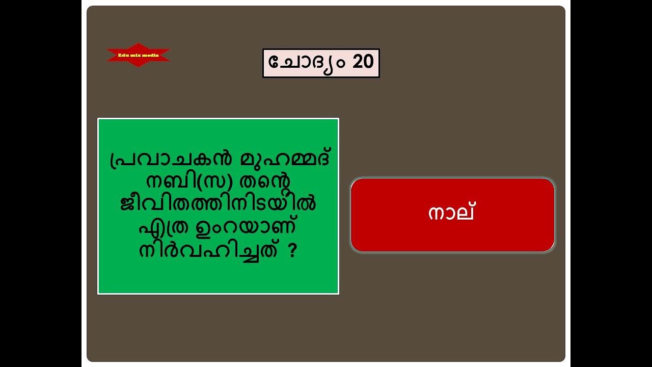 Prophets Quiz in Malayalam Part 4 | Islamic Quiz | പ്രവാചക ക്വിസ് | Prophets Quiz