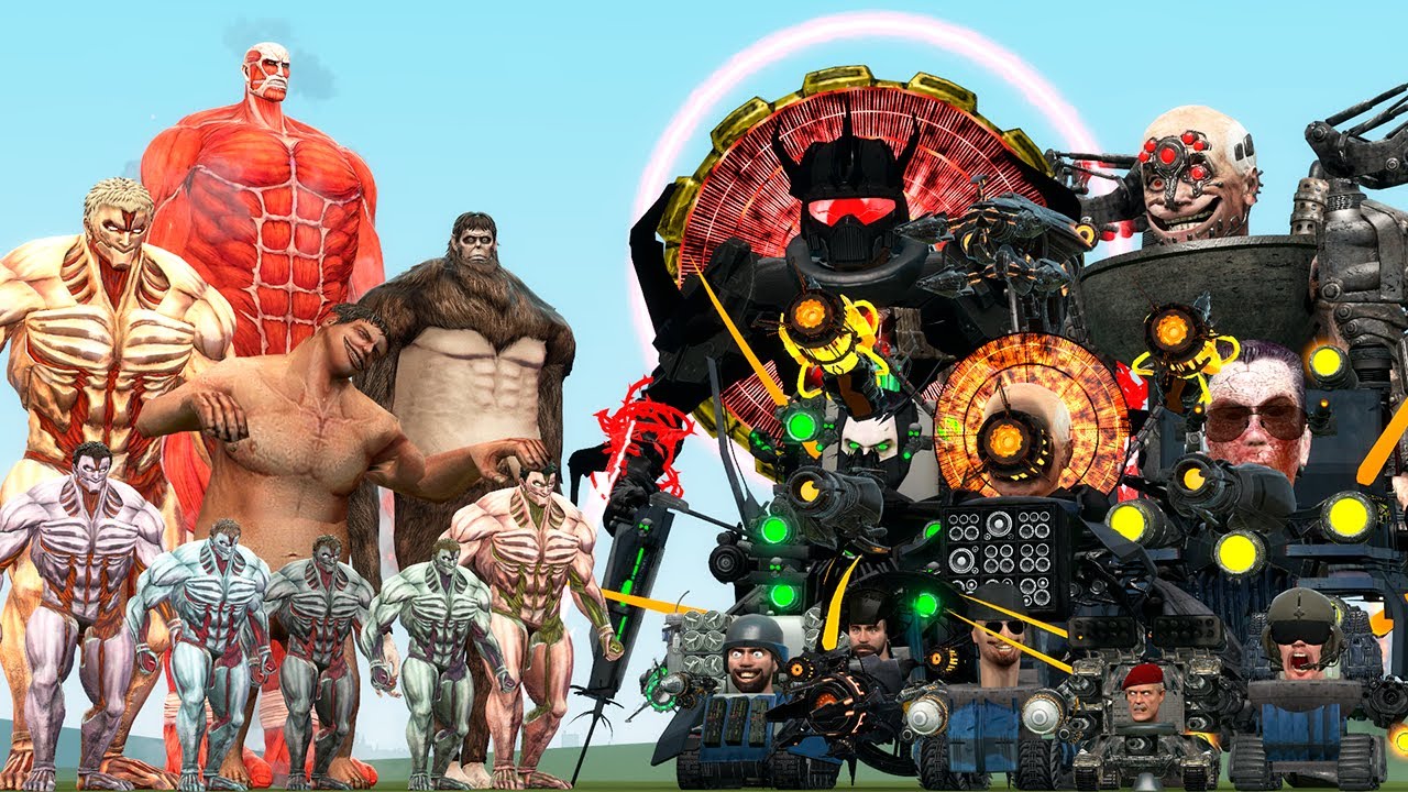 ATTACK ON TITAN FAMILY VS SKIBIDI TOILET BOSSES (Garry's Mod)