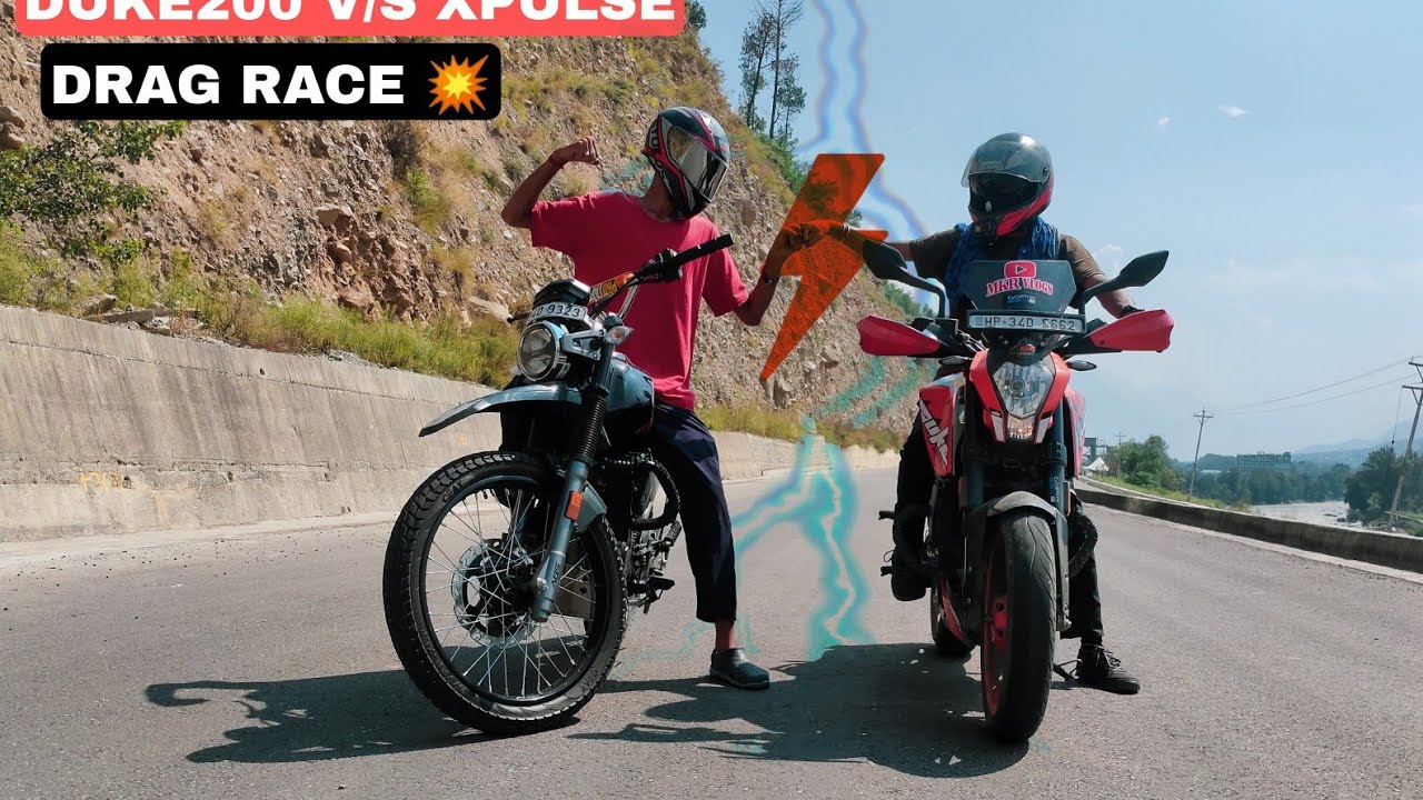 KTM DUKE 200 V/S HERO XPLUSE 200 DRAG RACE || KULLU MANALI HIGHWAY NH3