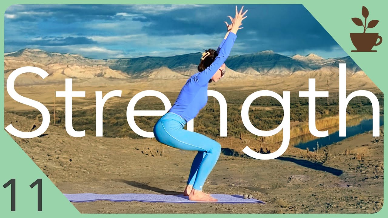 20 min Beginner Strength Workout Flow | Calisthenics & Yoga | Squat & Twist | Learn | Day 11