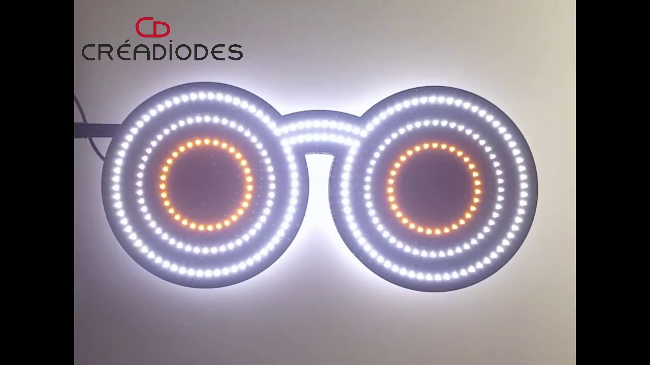 Enseigne lunette pr&eacute;programm&eacute;e classique &agrave; leds