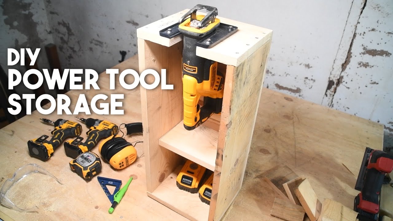 DIY power tool storage reciprocating saws