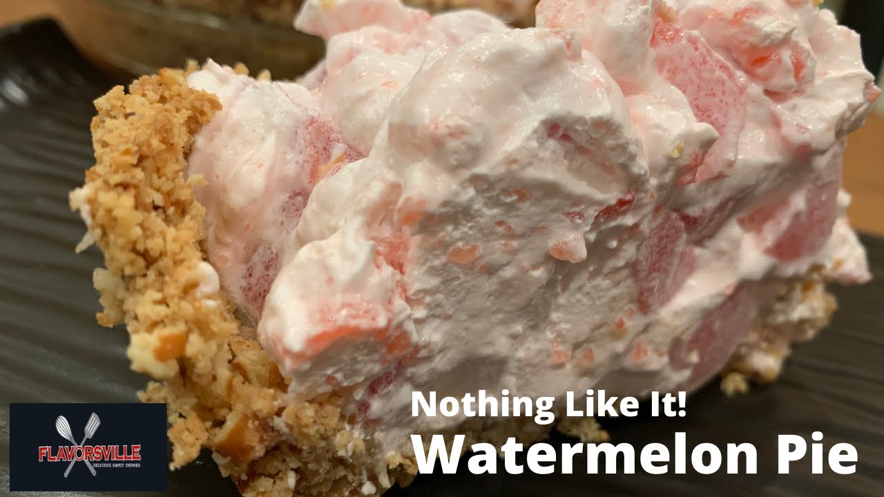 Watermelon Pie with Graham Cracker/Pretzel Crust