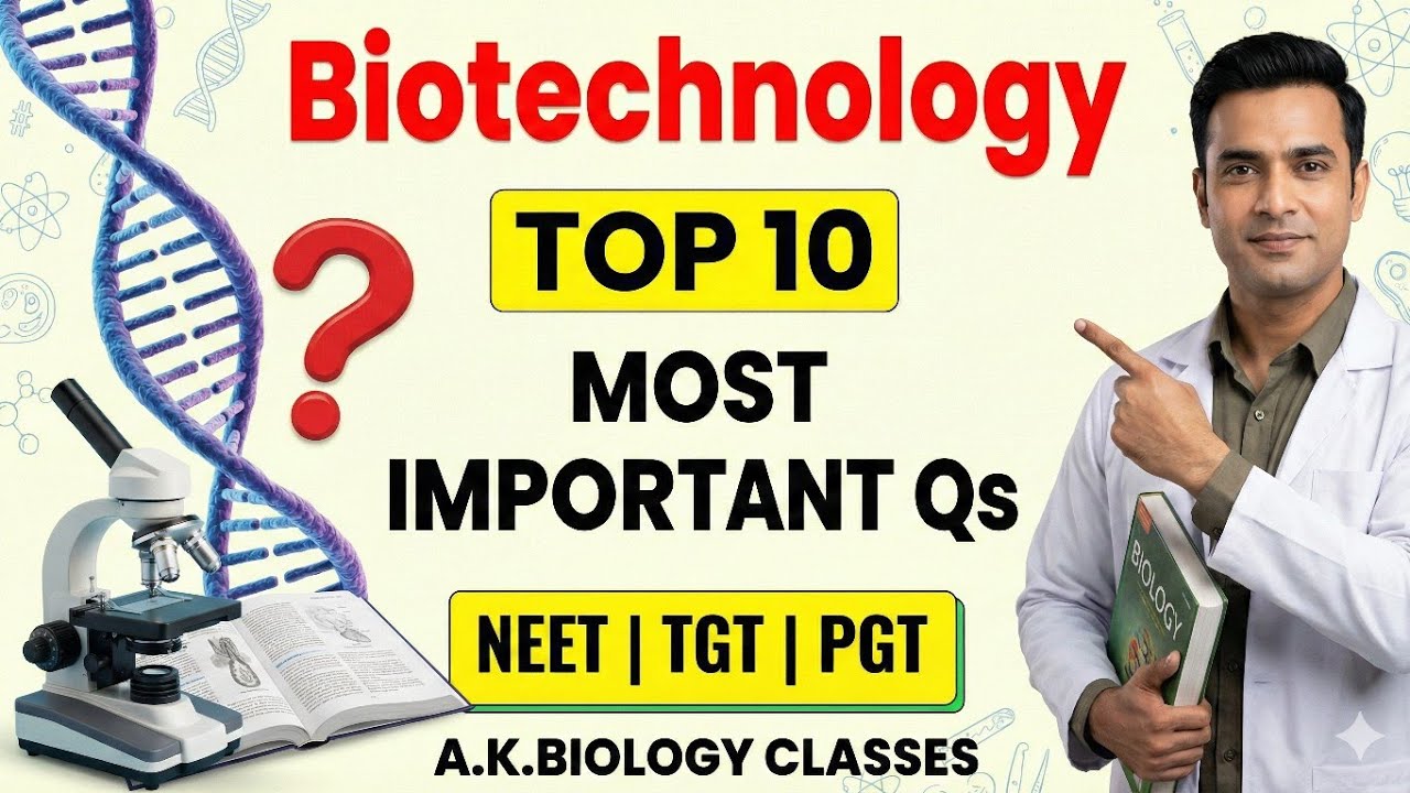🔥 Biotechnology Top 10 Most Important Questions 🔥 | NEET + CBSE Biology
